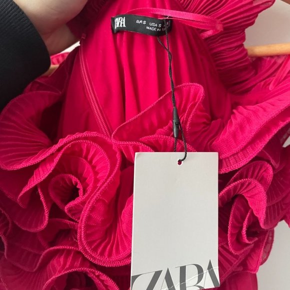 Zara Red Ruffle Mini Dress - Picture 11 of 12